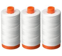 Aurifil 50 WT - weiß, solide - Mako-Baumwollgarn - je 1400 m.