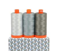 Aurifil Gewinde CB Milan Grau, 3 Stück