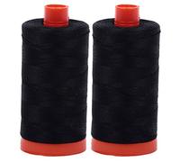 Aurifil Mako 50 W Nähfaden, 2 große Spulen: Schwarz (2692 x 2)
