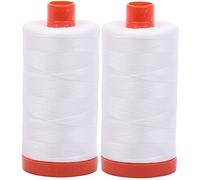 Aurifil Mako 50 W Nähfaden, Baumwolle, 2 große Spulen: Naturweiß (2021 x 2)