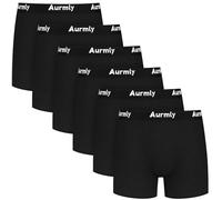 Aurmly 6 Pack Boxershorts Herren Baumwolle, Atmungsaktive Unterhosen Männer, Komfortabel Retroshorts, Ohne Kratzenden Zettel Unterhosen, Klassische Farben