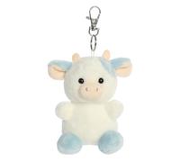 AURORA 34119 Palm Pals Skyla Blueberry Cow Clip-On, 10 cm, Plüschtier, weiß