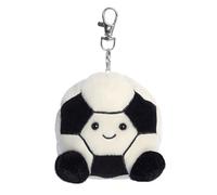 AURORA, 34144 Palm Pals Striker Fußball Clip-On, 10 cm, Plüschtier, weiß & schwarz
