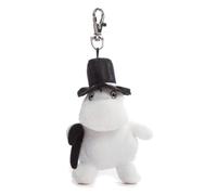 AURORA Moomin 60153 Offizieller Merchandise, Moominpappa, 10,2 cm, Schlüsselclip, Schwarz und Weiß