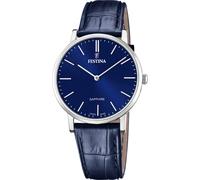 Festina Herrenuhr F20012/3 Swiss Made Leder Blau/Silber Quarz Saphirglas 5 ATM