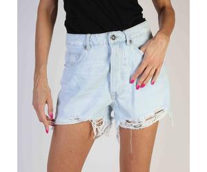 Ausgefranste Denim-Shorts mit heller Waschung EU 44 / UK 16