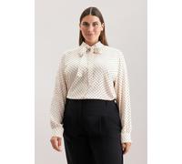 Klassische Bluse SEIDENSTICKER "Schwarze Rose", Damen, Gr. 4XL (48), weiß (sanftes weiß), 100% Viskose, gemustert, regular fit, Blusen, 1/1 Druck (71991547-48) sanftes weiß