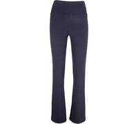 Leggings BONPRIX "Baumwoll-Leggings, Flared Leg", Damen, Gr. 44/46 (L), N-Gr, blau (dunkelblau), Strick, Obermaterial: 95% Baumwolle, 5% Elasthan, unifarben, skinny fit lang, Hosen Leggings, aus Baumw