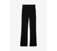 Leggings BONPRIX "Baumwoll-Leggings, Flared Leg", Damen, Gr. 52/54 (XXL), N-Gr, schwarz, Strick, Obermaterial: 95% Baumwolle, 5% Elasthan, unifarben, skinny fit lang, Hosen Leggings, aus Baumwolle, mi