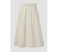 s.Oliver RED LABEL Ausgestellter Midi-Rock aus reiner Baumwolle in Sand, Größe 46