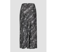 Ausgestellter Satinrock mit Elastiktape 38 grau