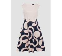 s.Oliver BLACK LABEL Ausgestelltes Etuikleid aus Baumwollmix Navy 36