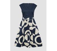 s.Oliver BLACK LABEL Ausgestelltes Etuikleid aus Baumwollmix Navy 40