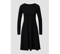 Ausgestelltes Feinstrick-Kleid mit Rippstruktur 44 schwarz 2170613.9999.44