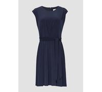 Ausgestelltes Jersey-Kleid mit Falte und Bindegürtel 38 blau 2150299.5959.38