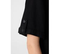 Ausgestelltes Kleid aus Leinenmix mit Hemdkragen schwarz 34