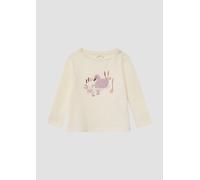 Ausgestelltes Langarmshirt mit Print und Applikation 74 Beige 2173623.0406.74