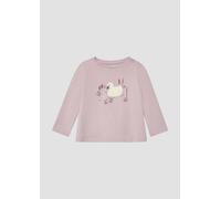 Ausgestelltes Langarmshirt mit Print und Applikation 86 Rosa 2173623.4511.86