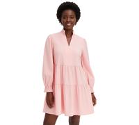 Ausgestelltes Volantskleid mit gesmokten Ausschnitt und Ärmelsaum Mini-Kleid Baumwoll-Kleid 956565 Rosa 40