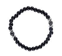 Ausi Schwarzes Turmalin-Obsidian-Armband, verstellbar, schwarzer Onyx-Kristall, Schmuck zum Schutz, Geschenk für Männer und Frauen zum Valentinstag, Geburtstag, Jahrestag