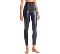 Ausing Lederhose Damen Hohe Taille Kunstleder Leggings Enge Hosen Leder Lederleggings Push Up Nachtwäsche Club Halloween Disco Bekleidungset Schwarz XS