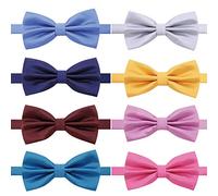 AUSKY Herren packs elegante einstellbare pre-gebundene fliege für jungen in verschiedenen farben O One Size