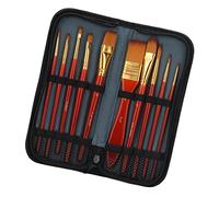 Ausla 10-teiliges Uhren-Reinigungsbürsten-Set, Original-Holzgriff-Borsten-Kratzbürsten-Set für Uhrenreparatur-Reinigungswerkzeug, Ergonomischer Griff, Mehrere Größen für Uhrmacher und Bastler (Rot)