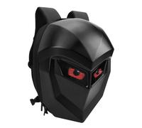 Ausla LED Knight Rucksack, 17-Zoll-Bildschirm, DIY Programmierbar, 20L Hartschale, Laptop-Rucksack, Motorrad Reisetasche, Schwarz, 36x18x46cm