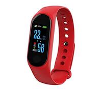 Ausla M3 Fitness Tracker, IP65 0.96in HD-Display (Rot) | Herzfrequenzmesser, Anruf- und SMS-Benachrichtigungen, Schlafverfolgung, Fernsteuerung der Kamera, USB-Aufladung