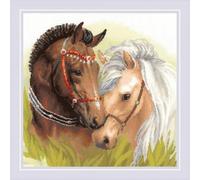Auslaufmodell Riolis Kreuzstich-Set "Paar Pferde", Zählmuster