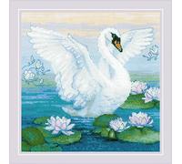 Auslaufmodell Riolis Kreuzstich Set "Weißer Schwan", Zählmuster, 30x30cm