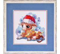 Auslaufmodell Riolis Kreuzstichset "Neujahrs Kalb" 25x25cm, Zählmuster