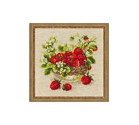 Auslaufmodell Riolis Stickbild-Set "Gartenerdbeere", Zählmuster