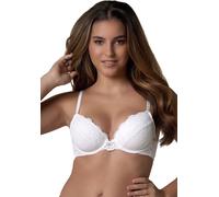 Außenträger-BH AFTER EDEN "MOLLY", Damen, Gr. 70, Cup D, weiß, Spitze, 52% Nylon, 36% Polyamid, 12% Elasthan, gemustert, unifarben, comfort fit, BHs, halbe Schale, mit Bügel, verstellbare Träger, mit