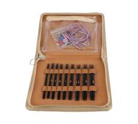 Austauschbares Rundstricknadel-Set 3 bis 6 mm, ergonomische Nadeln aus Aluminium und Edelstahl mit Aufbewahrungstasche für Decken-, Pullover- und Mützenprojekte