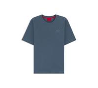 HUGO Pyjama-Shirt mit Waffelstruktur und Logo-Stickerei - Style Austin T-Shirt, 50532011 Blau S