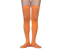 AUSUAYA Damen-Weihnachtsstrümpfe, Nylon, blickdicht, Oberschenkelhoch, Schulmädchen, durchscheinend, über Knie, Seide, für Cosplay, Party GB-NL-W3, Orange, Einheitsgröße