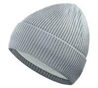 AUSUAYA Fleece gefütterte Beanie für Frauen Männer, warme Wintermützen für kaltes Wetter Schädelmütze S-K-H-1 (Grau)