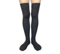 AUSUAYA Frauen dicke Baumwolle über Knie warme Strümpfe, Kabel stricken Oberschenkel hohe Socken lange Winter Beinwärmer CL-W1 (Dunkelgrau)