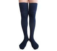 AUSUAYA Frauen dicke Baumwolle über Knie warme Strümpfe, Kabel stricken Oberschenkel hohe Socken lange Winter Beinwärmer CL-W1 (Marineblau)