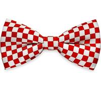 AUSUAYA Seide vorgebundene Fliege für Männer, Teenager Junge formale Smoking oder Hochzeit Fliegen für Vatertag N-M-T5 (Weiß mit Rot Kariert)