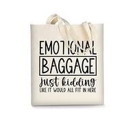 AUSVKAI Canvas-Tragetasche, ästhetisch, für Damen, niedlich, wiederverwendbar, Baumwollbeutel für Shopping, Strand, trendige Geschenke, Emotionales Gepäck, Large