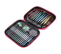 Auswechselbare Rundstricknadeln Set,KnitPro Nadel-Set mit Aufbewahrungstasche, Bunt Aluminium Rundstricknadel-Ring-Set für Heimwerker, Handwerk