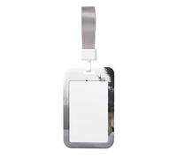 Ausweishalter mit Umhängeband aus Hartplastik, Motiv: heulender Wolf, Schiebeausweis, Kreditkarten, vertikaler Schlüsselkartenhalter, Ausweishülle für Büro, Damen, Herren