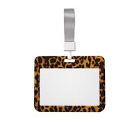 Ausweishalter mit Umhängeband, Hartplastik, cooler Geparden-Leoparden-Namensschild-Halter für Arbeit, Büro, Damen, Herren