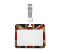 Ausweishalter mit Umhängeband, Hartplastik, Kartenhülle, Ausweishalter, britische Flagge, Namensschild-Halter für Arbeit, Büro, Damen, Herren