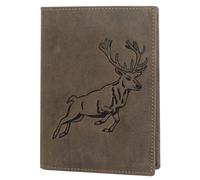 Ausweismappe mit Hirsch RFID dunkelbraun