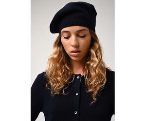 AUTHENTIC CASHMERE Kaschmir-Baskenmütze "Liwi" in Dunkelblau - 55% | Damen Muetzen Caps