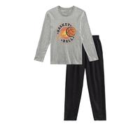 Pyjama AUTHENTIC LE JOGGER Gr. 182, grau (grau meliert / schwarz) Kinder Homewear-Sets (69038808-182) grau meliert / schwarz