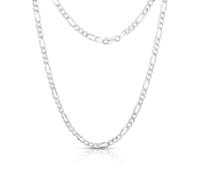 Authentische Figaro-Gliederketten aus massivem Sterlingsilber mit Diamantschliff .925, 3 mm - 7,5 mm, 16'' 30'', Kette für Männer und Frauen, hergestellt in Italien.